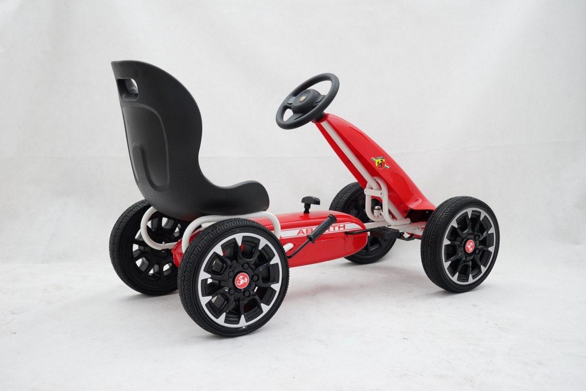Kart cu pedale pentru copii FIAT500 ABARTH (9388) Rosu - imagine 5