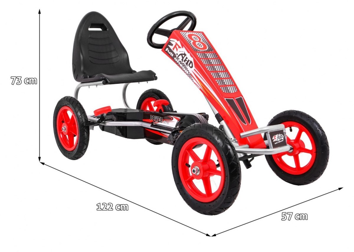 Kart cu pedale pentru copii FULL Ahead AIR (F8-1) Rosu - imagine 4