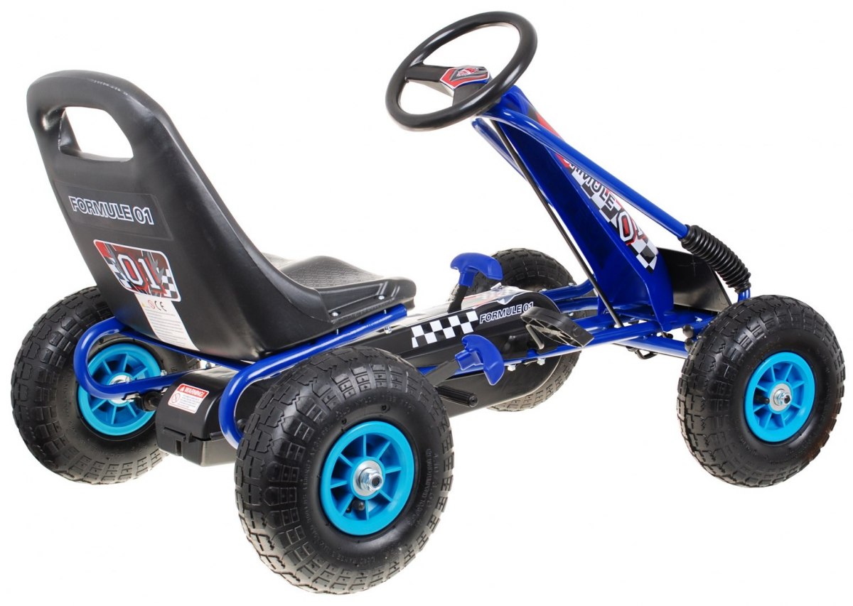 Kart cu pedale pentru copii A15, roti gonflabile, Albastru - imagine 2