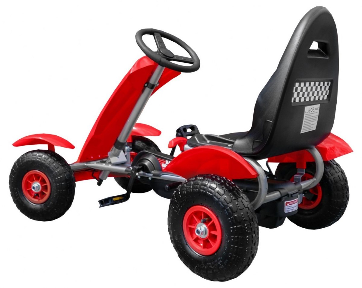 Kart cu pedale pentru copii (F618) cu roti gonflabile, Rosu - imagine 2