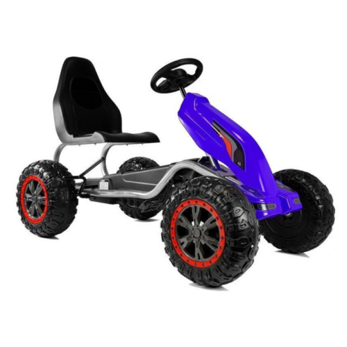 Kart cu pedale pentru copii cu roti EVA Strong (B012) Albastru