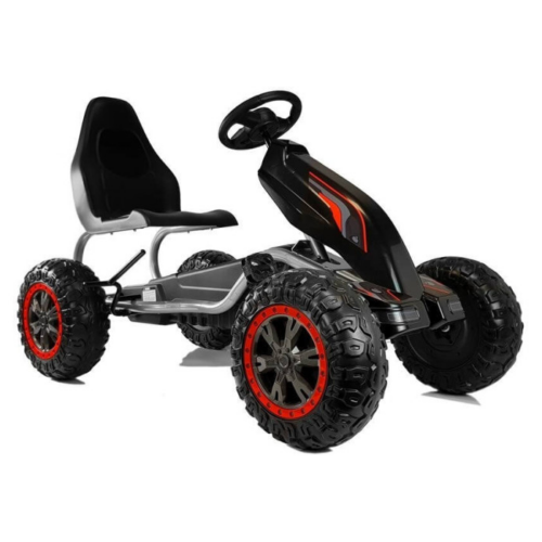 Kart cu pedale pentru copii cu roti EVA Strong (B012) Negru