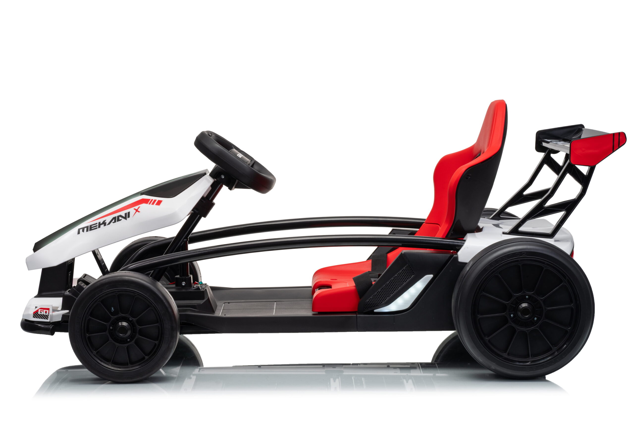Kart electric pentru copii Drift Mekani-X 24V 600W, cu viteza maxima 15 km/h, scaun sportiv reglabil, Alb - imagine 12