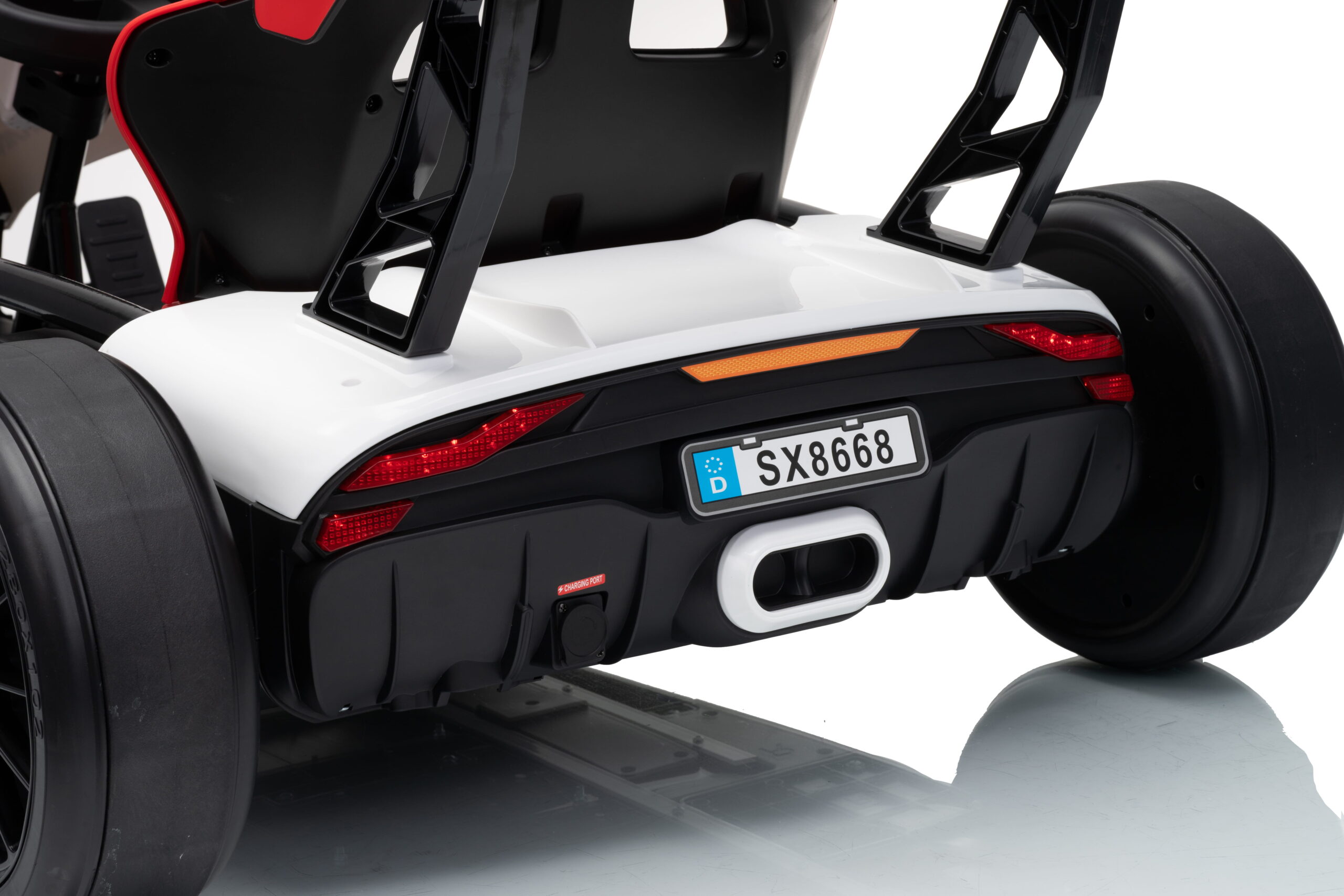 Kart electric pentru copii Drift Mekani-X 24V 600W, cu viteza maxima 15 km/h, scaun sportiv reglabil, Alb - imagine 5