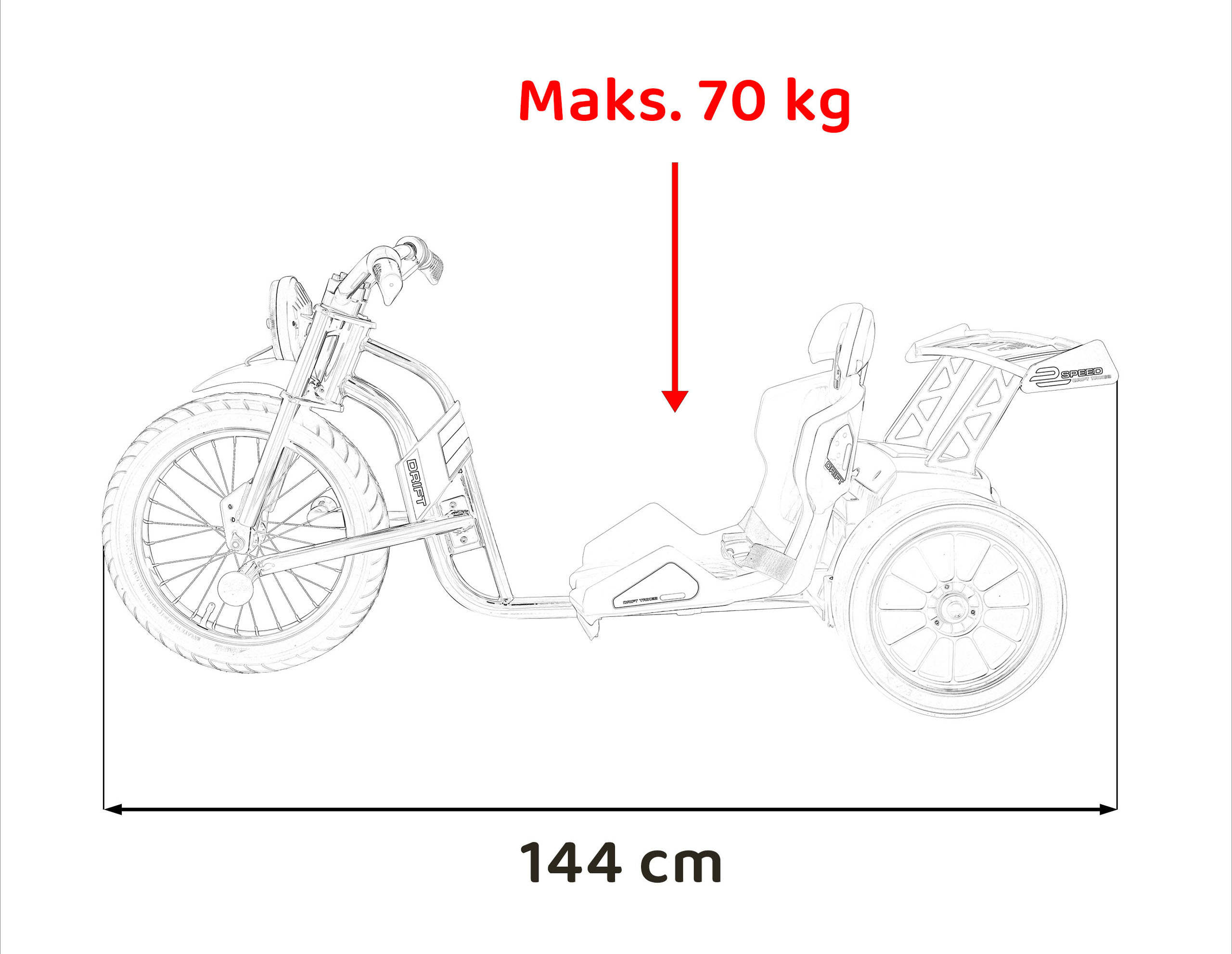 Drift trike electric pentru copii DRIFT BIKE "21 24V 500W faruri cu LED, viteza max 14 km/h (2338) Roz - imagine 2