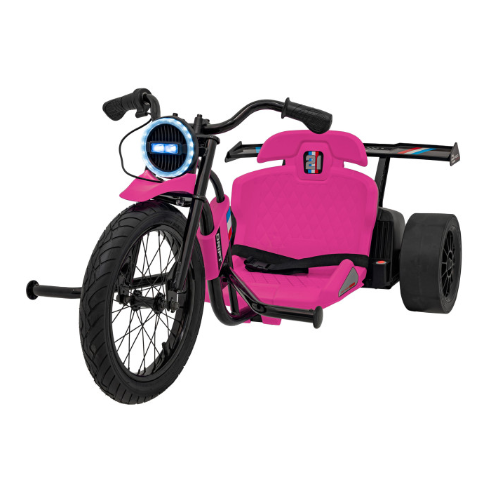 Drift trike electric pentru copii DRIFT BIKE "21 24V 500W faruri cu LED, viteza max 14 km/h (2338) Roz