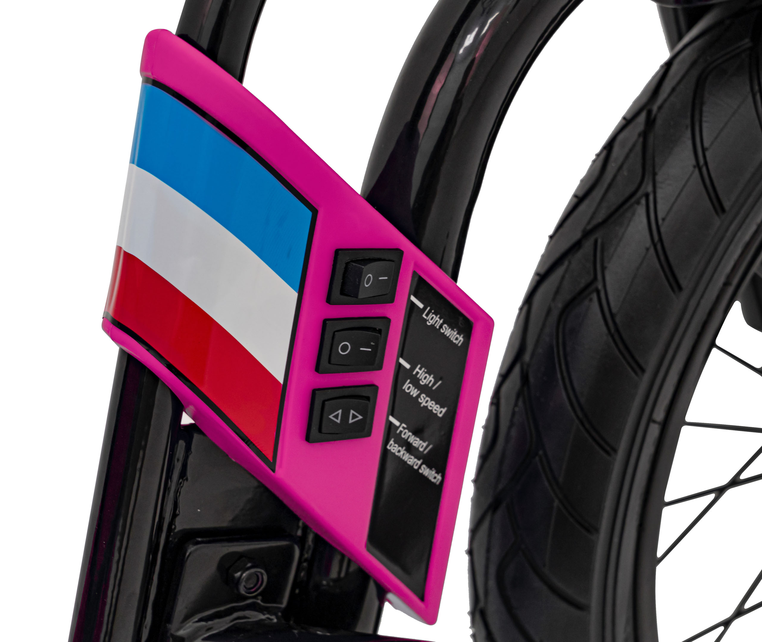 Drift trike electric pentru copii DRIFT BIKE "21 24V 500W faruri cu LED, viteza max 14 km/h (2338) Roz - imagine 6