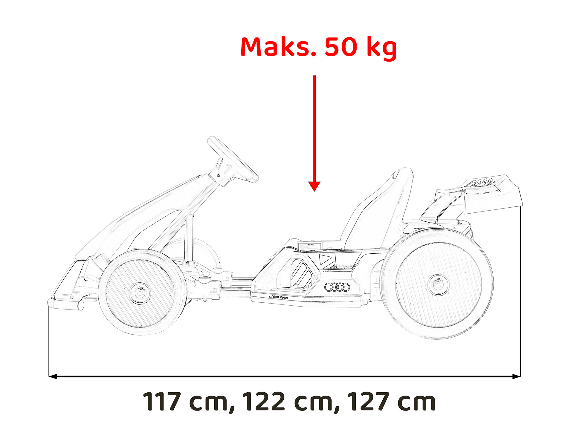 Kart electric pentru copii Autokids Audi Drift 24V 300W (007) Rosu - imagine 3