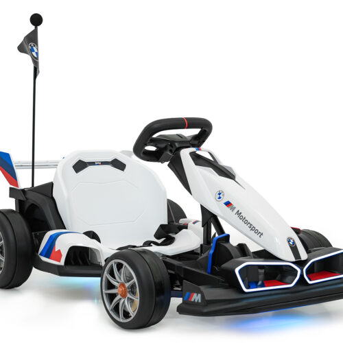 Kart electric pentru copii BMW Drift 24V 400W cu viteza maxima 13 km/h (0978) Alb