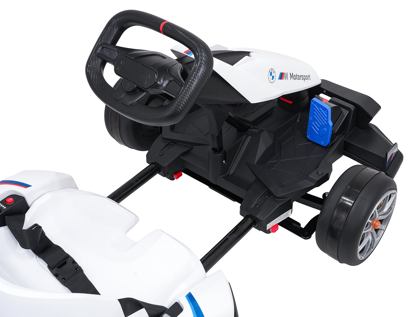 Kart electric pentru copii BMW Drift 24V 400W cu viteza maxima 13 km/h (0978) Alb - imagine 10
