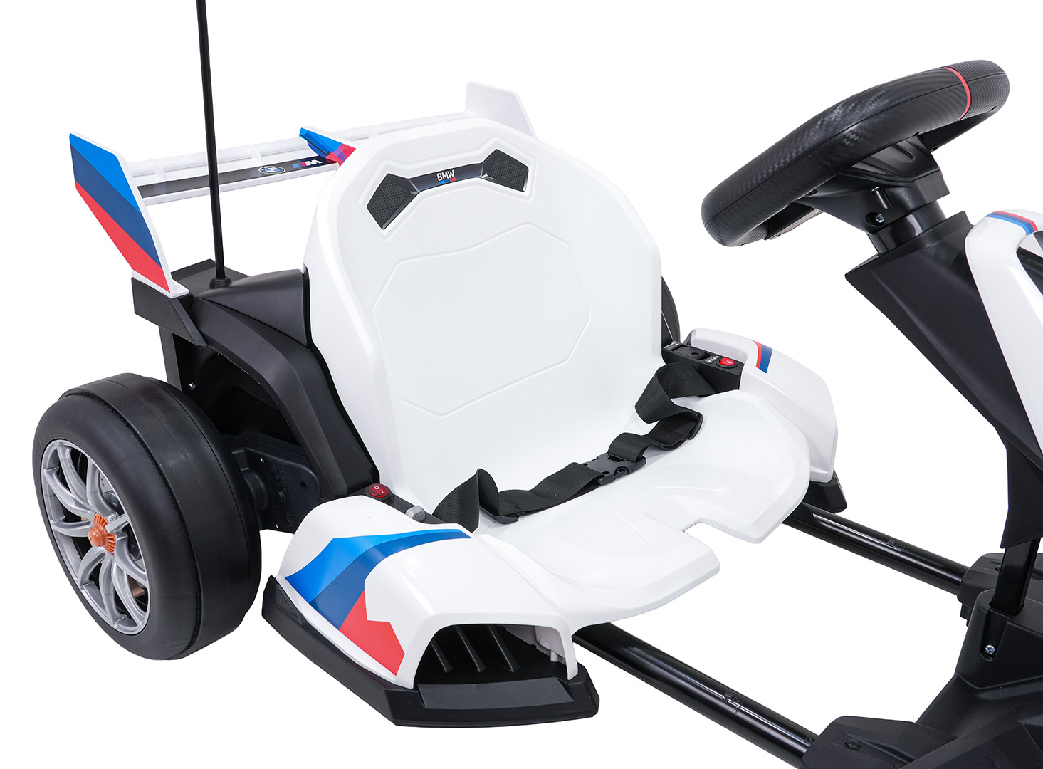 Kart electric pentru copii BMW Drift 24V 400W cu viteza maxima 13 km/h (0978) Alb - imagine 2
