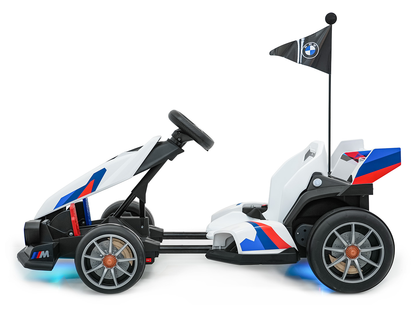 Kart electric pentru copii BMW Drift 24V 400W cu viteza maxima 13 km/h (0978) Alb - imagine 6