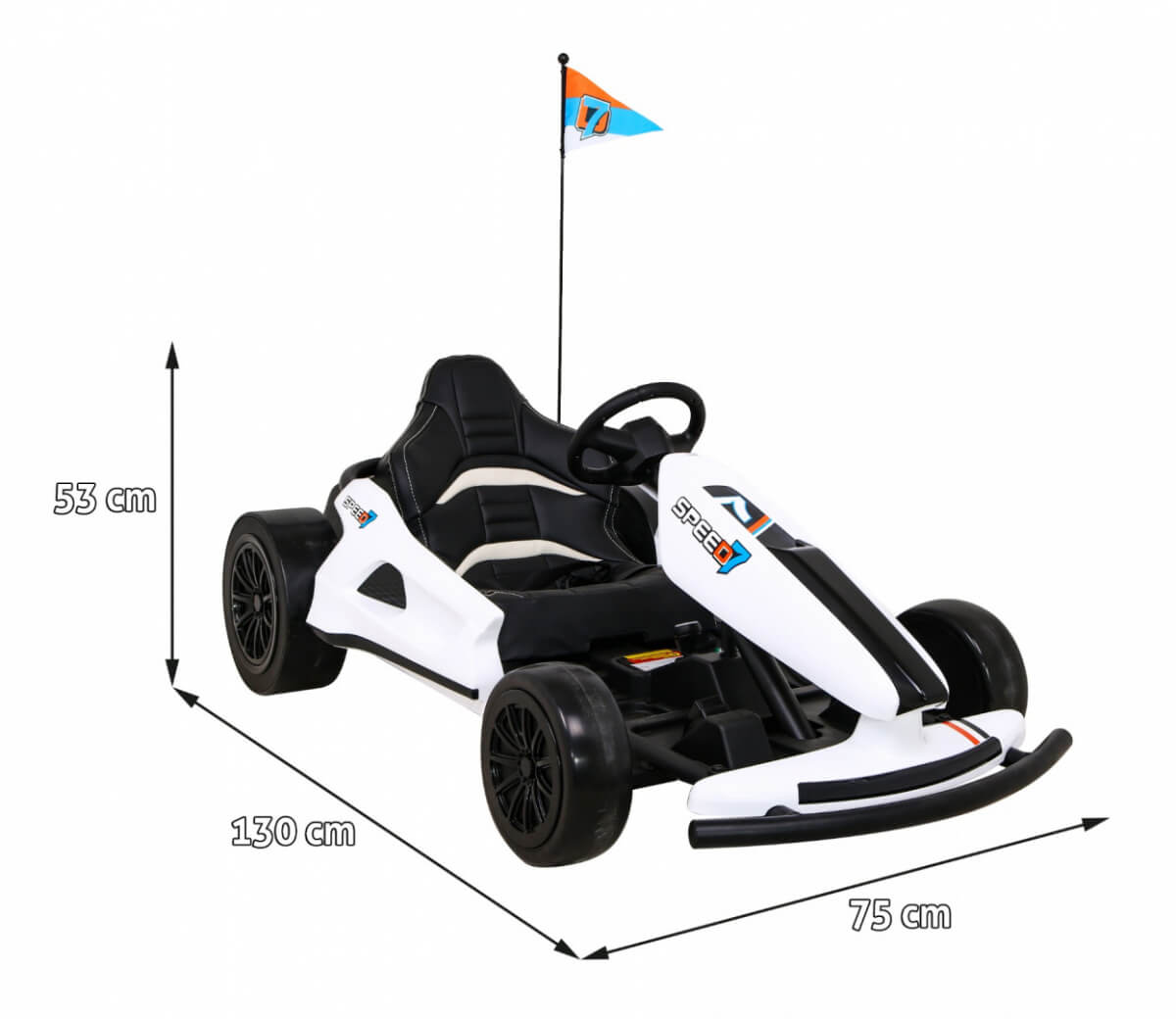 Kart electric pentru copii drift KING LUX 24V 300W (035) Alb - imagine 2
