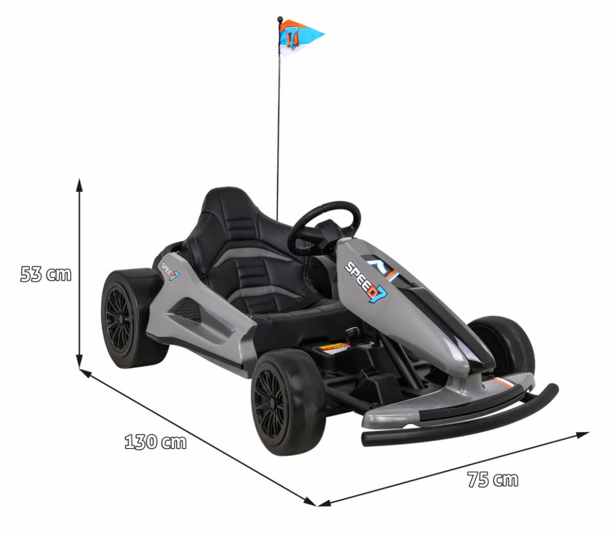 Kart electric pentru copii DRIFT KING 24 Volti (035) Gri - imagine 2
