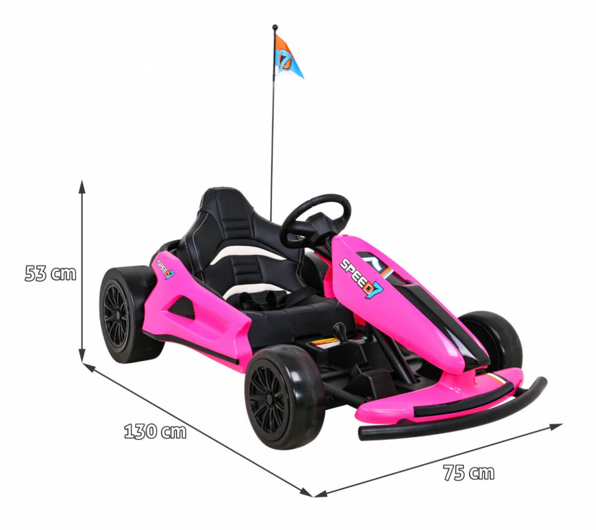 Kart electric pentru copii drift KING LUX 24V 300W (035) Roz - imagine 2