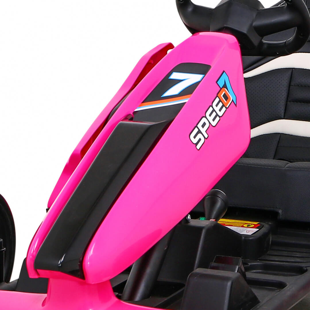 Kart electric pentru copii drift KING LUX 24V 300W (035) Roz - imagine 7