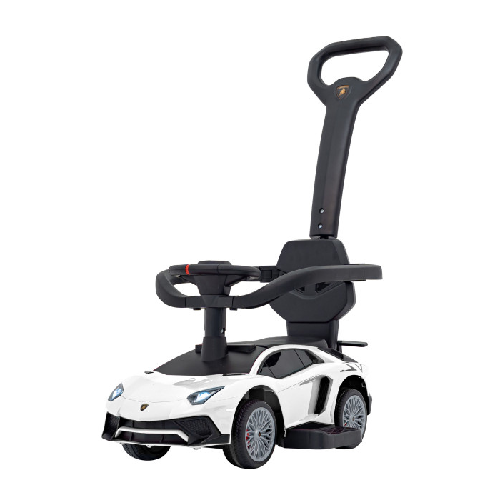 Masinuta de impins cu maner parental 2-in-1 Lamborghini Aventador (8810) Alb
