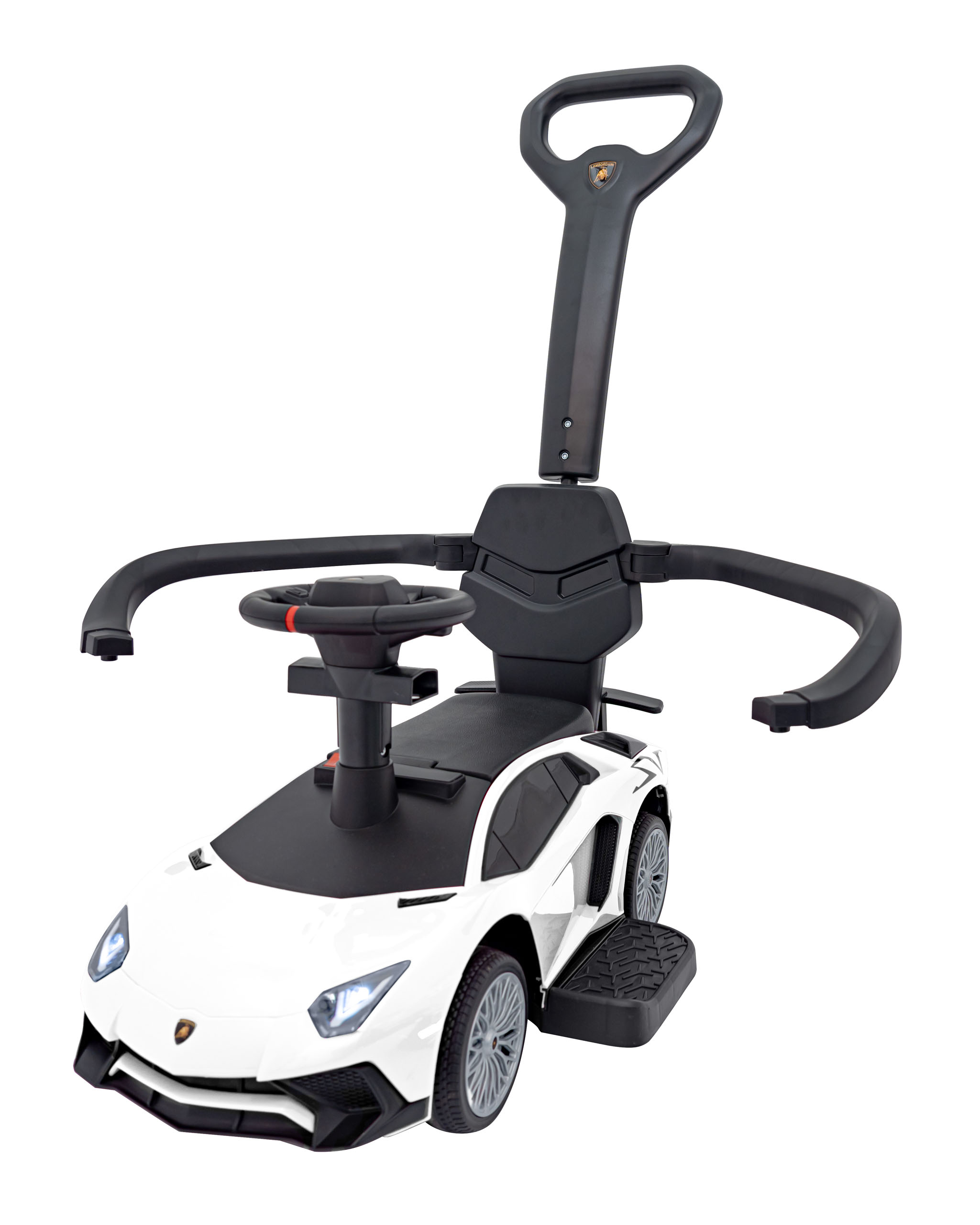 Masinuta de impins cu maner parental 2-in-1 Lamborghini Aventador (8810) Alb - imagine 3