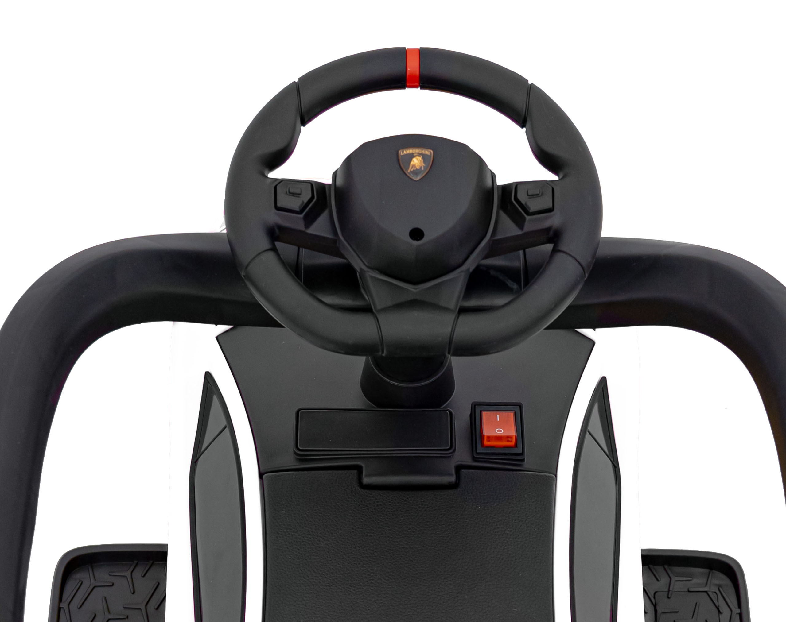 Masinuta de impins cu maner parental 2-in-1 Lamborghini Aventador (8810) Alb - imagine 4