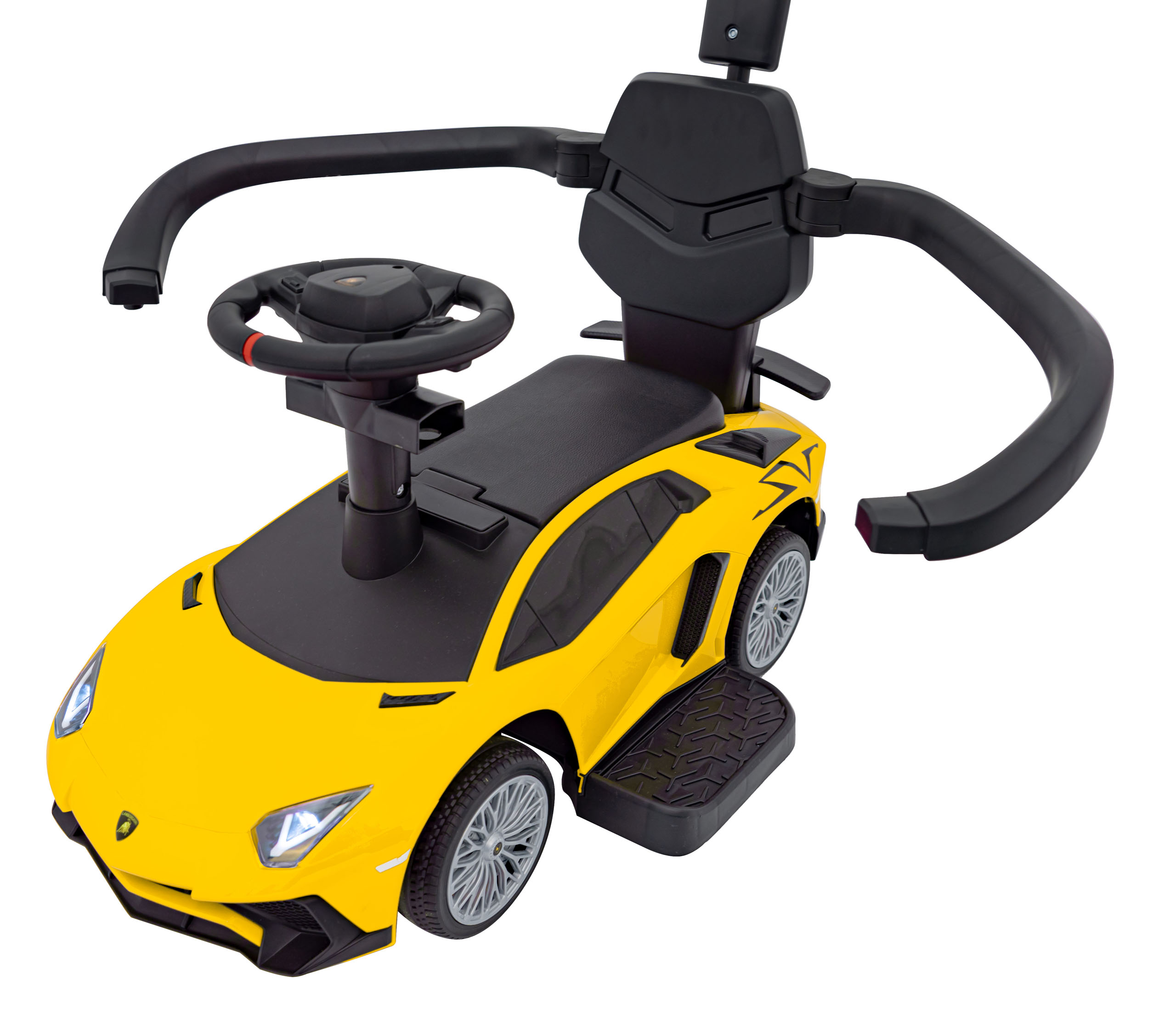 Masinuta de impins cu maner parental Lamborghini Aventador (8810) Galben - imagine 2