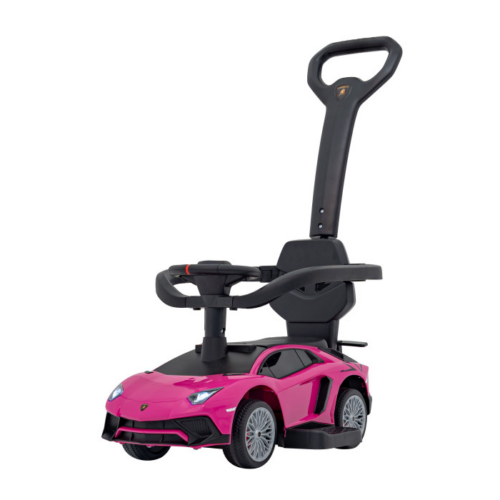 Masinuta de impins cu maner parental Lamborghini Aventador (8810) Roz