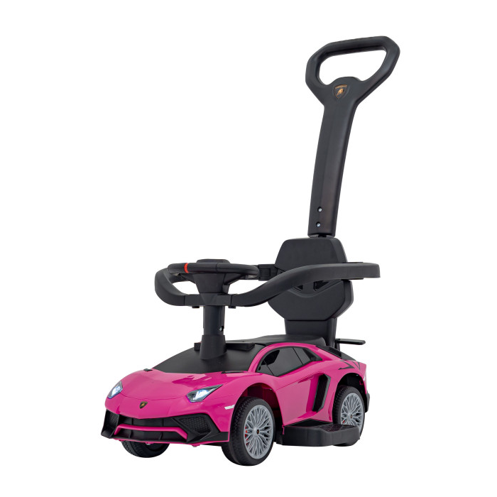 Masinuta de impins cu maner parental Lamborghini Aventador (8810) Roz