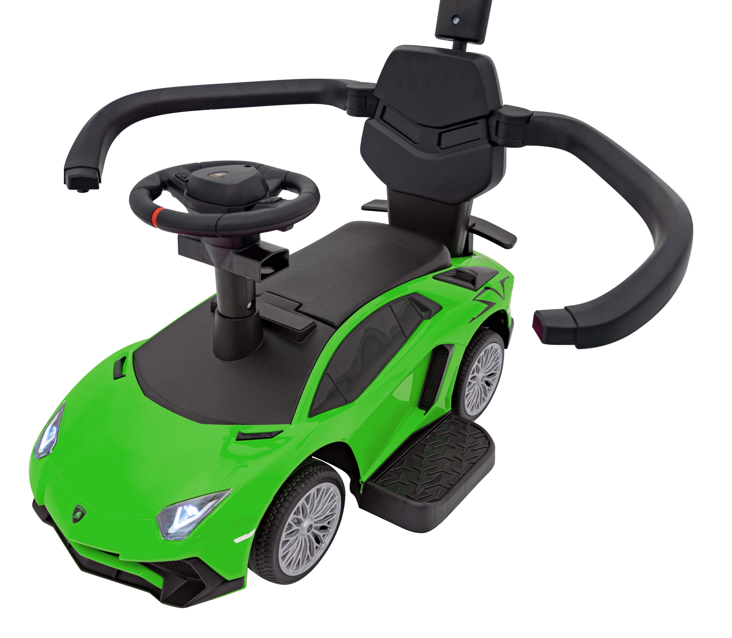 Masinuta de impins cu maner parental Lamborghini Aventador (8810) Verde - imagine 3