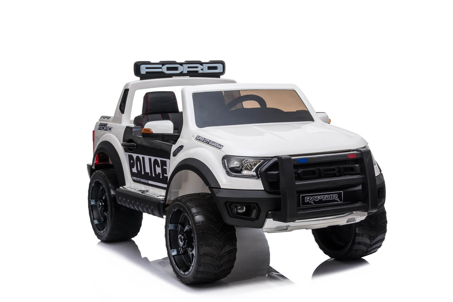 Masinuta electrica pentru copii Ford Ranger Raptor POLITIA (DK-F150) Alb - imagine 7
