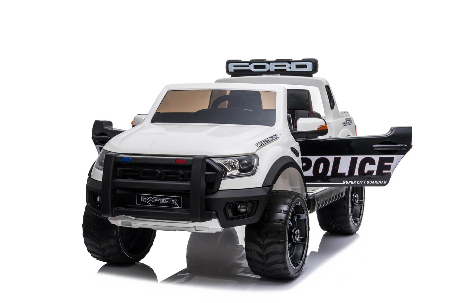 Masinuta electrica pentru copii Ford Ranger Raptor POLITIA (DK-F150) Alb - imagine 5