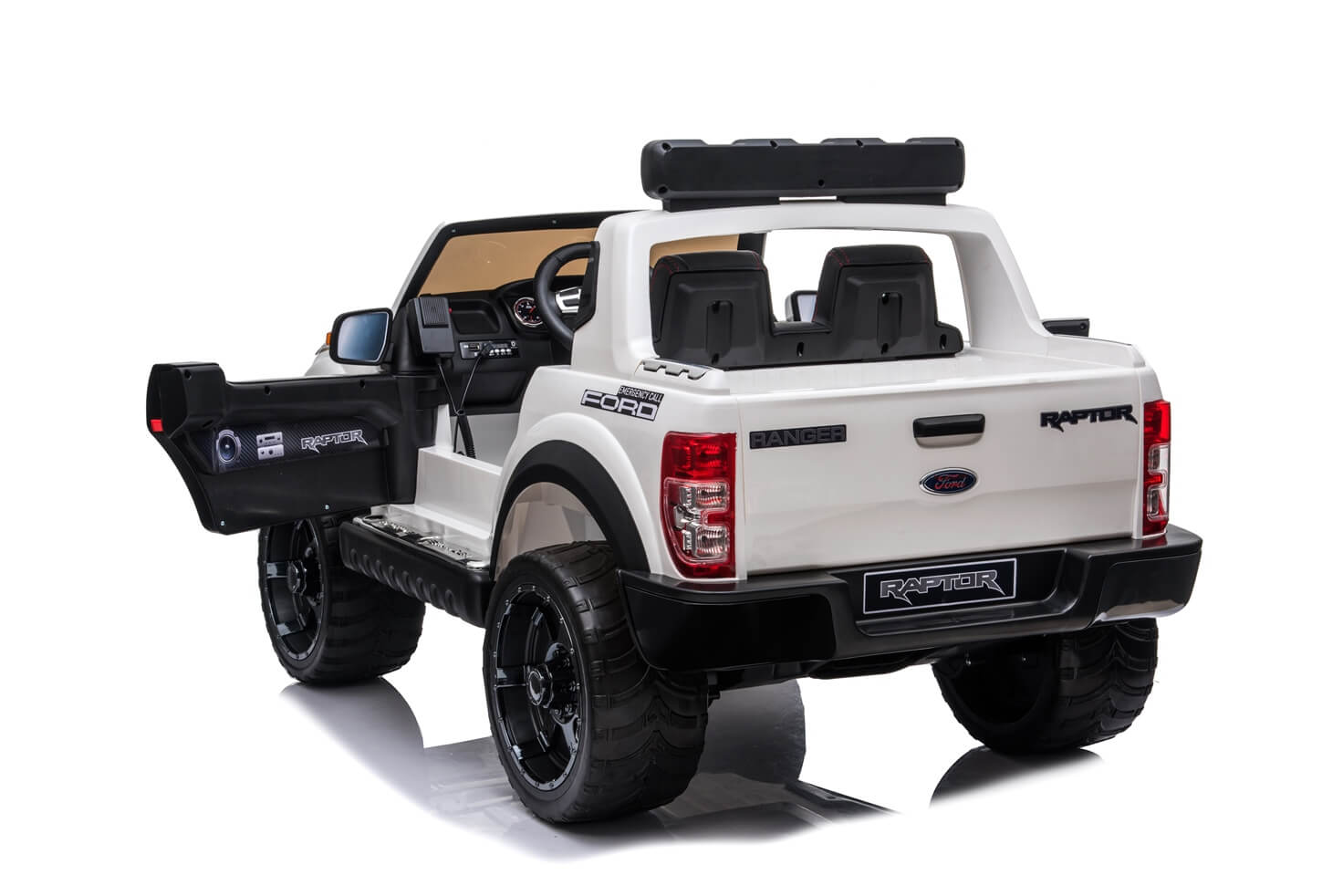 Masinuta electrica pentru copii Ford Ranger Raptor POLITIA (DK-F150) Alb - imagine 4