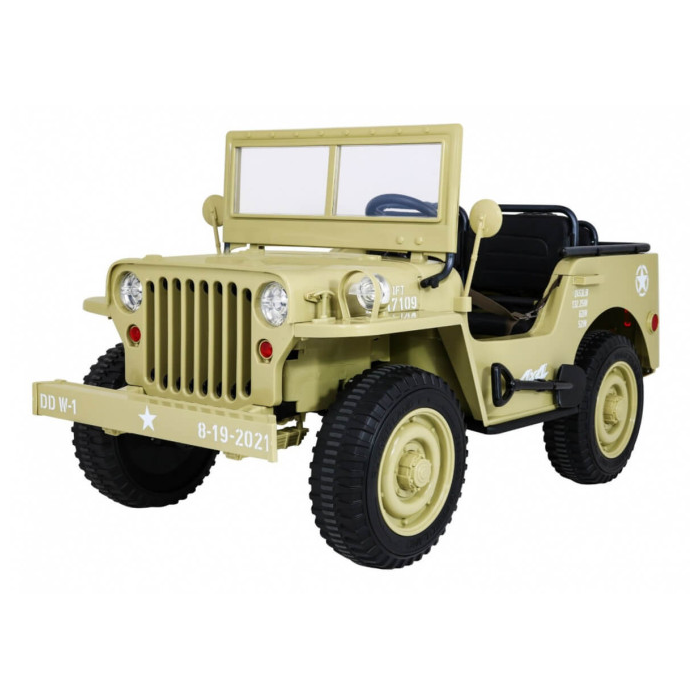 Masinuta electrica pentru copii JEEP Militar cu 3 locuri 4x4 (101) Bej
