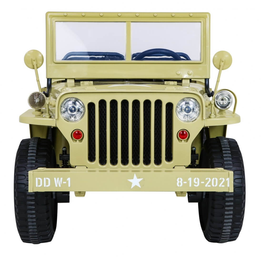 Masinuta electrica pentru copii JEEP Militar cu 3 locuri 4x4 (101) Bej - imagine 4
