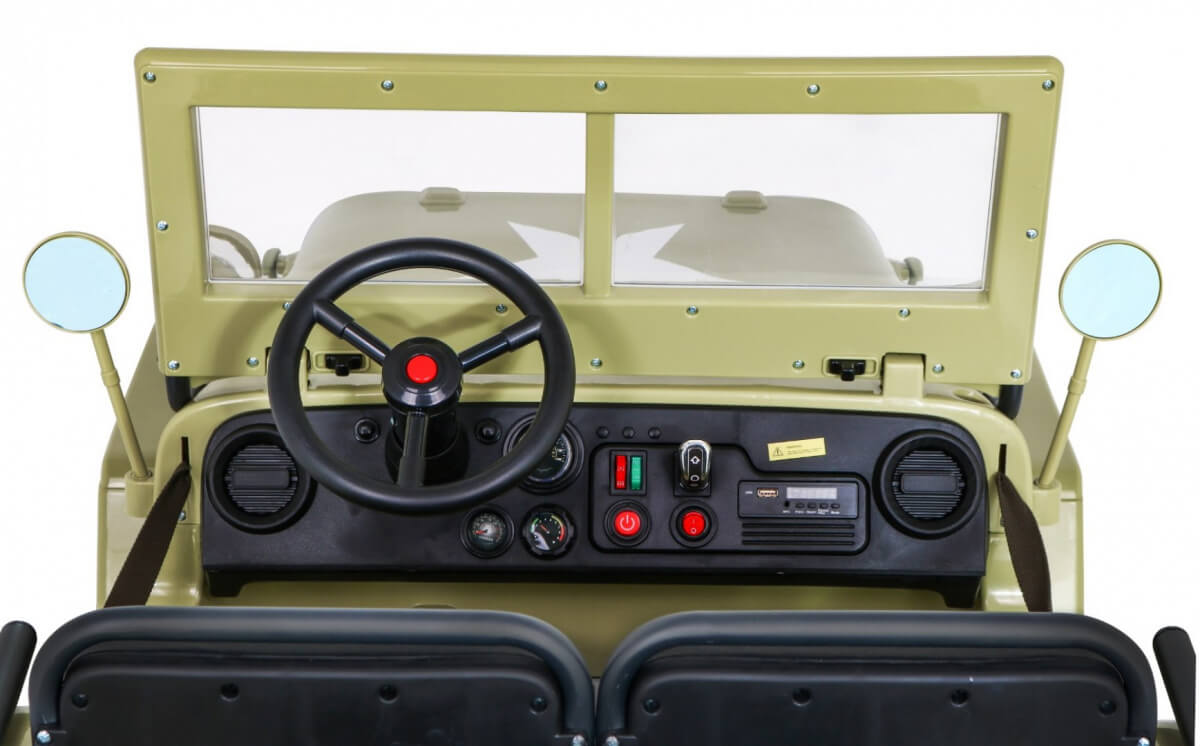 Masinuta electrica pentru copii JEEP Militar cu 3 locuri 4x4 (101) Bej - imagine 6