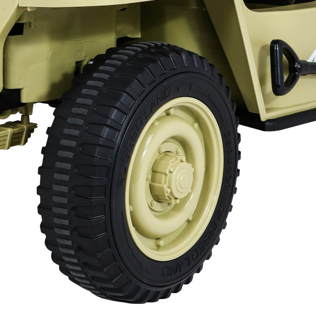 Masinuta electrica pentru copii JEEP Militar cu 3 locuri 4x4 (101) Bej - imagine 8