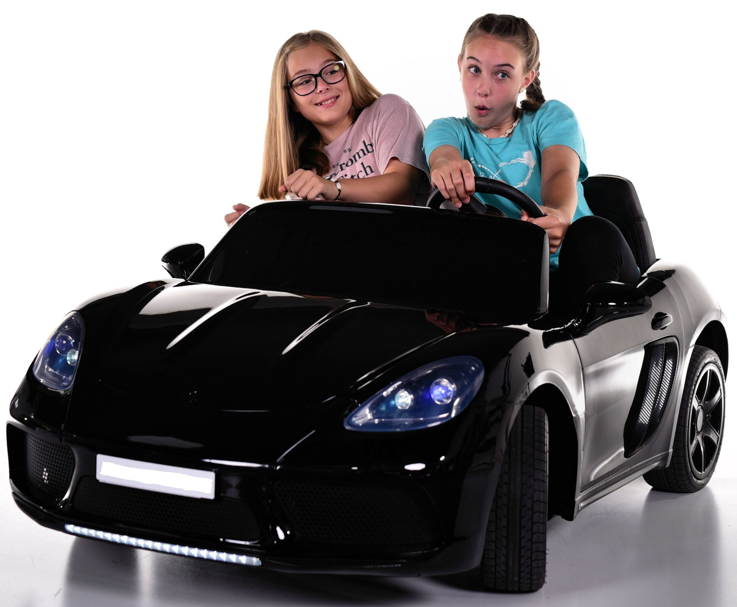 Masinuta electrica pentru copii mari "PERFECTA", 2 locuri cu sarcina pana la 100kg si viteza max 15km/h (A021) Negru - imagine 2