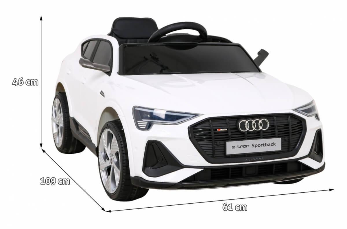 Masinuta electrica pentru copii Audi E-Tron Sportback 4x4 12V 100W (6688) Alb - imagine 2
