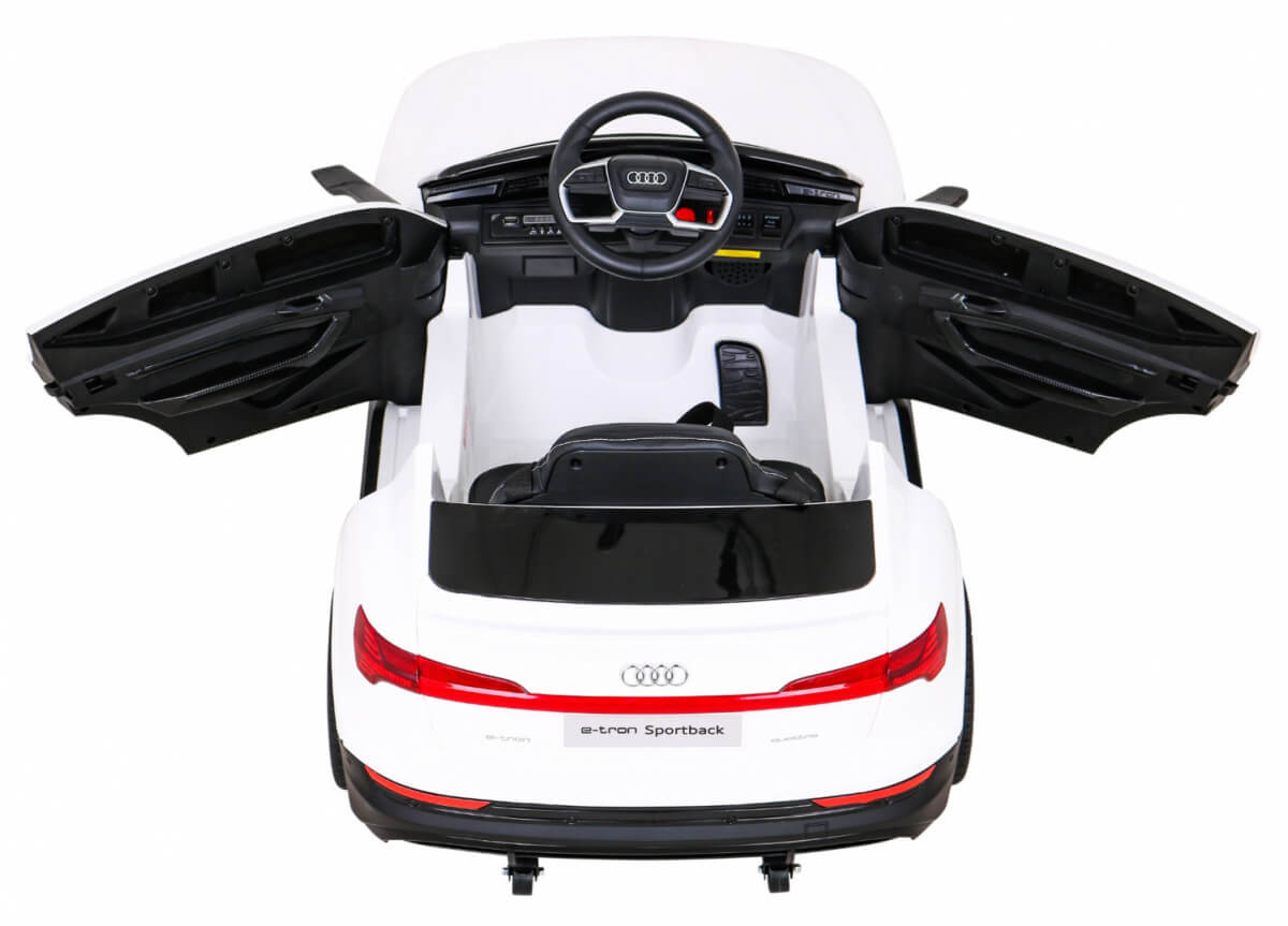 Masinuta electrica pentru copii Audi E-Tron Sportback 4x4 12V 100W (6688) Alb - imagine 4