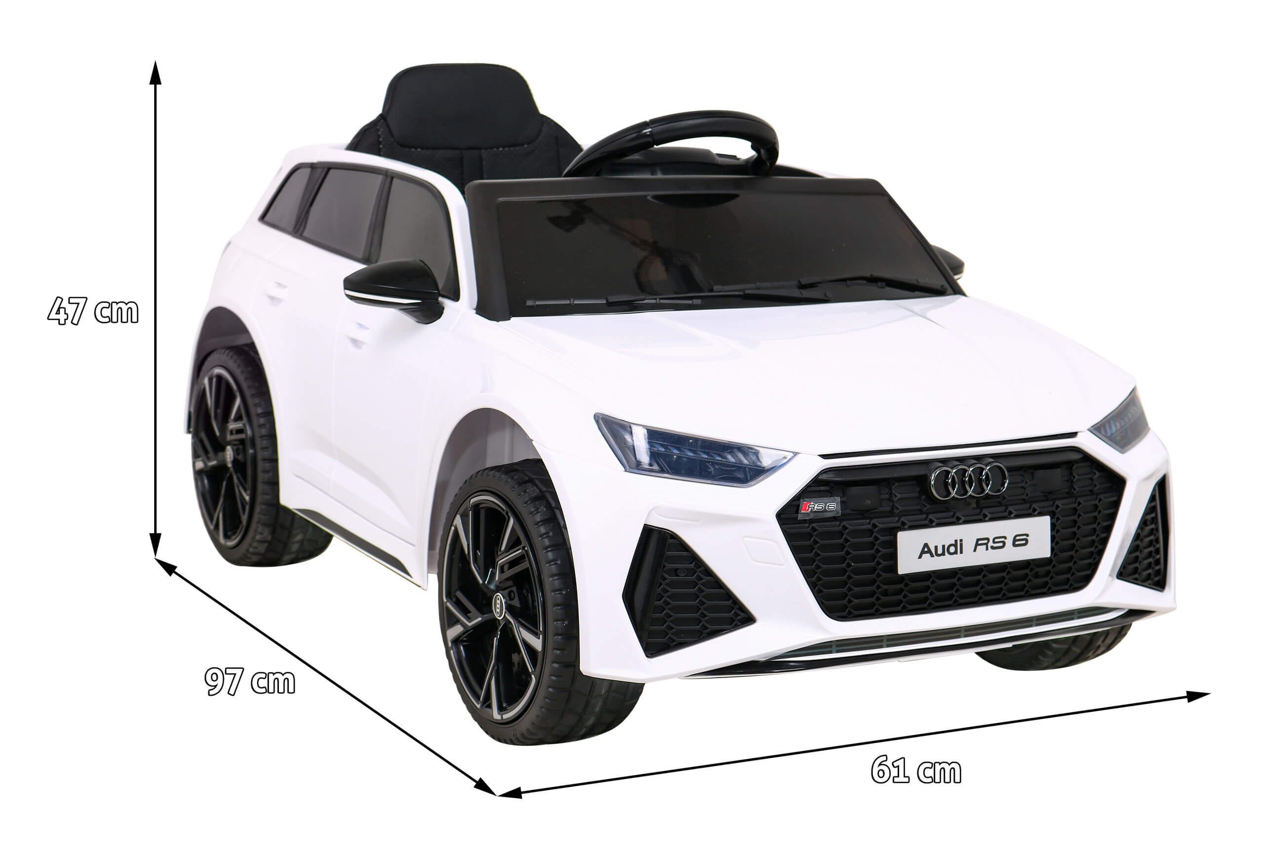 Masinuta electrica pentru copii Audi RS6 12V (BRD-2118) Alb - imagine 8