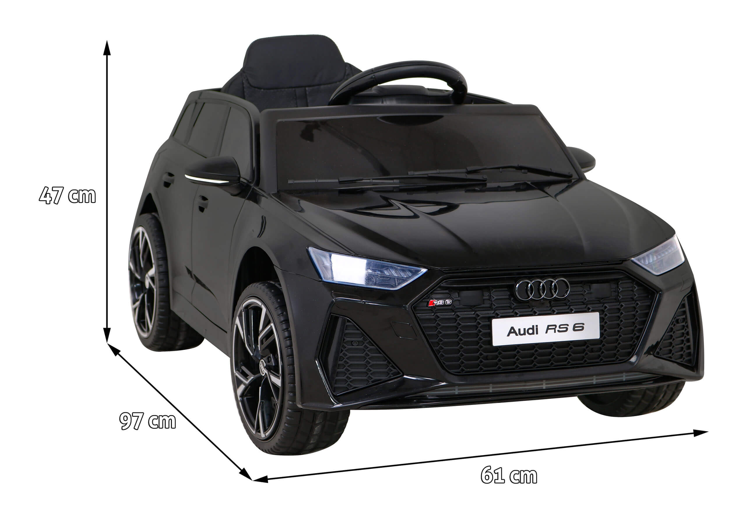 Masinuta electrica pentru copii Audi RS6 12V (BRD-2118) Negru - imagine 2