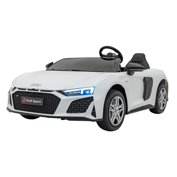 Masinuta electrica pentru copii 2 locuri cu sarcina pana la 100kg si viteza max 15km/h Audi R8 Spyder 24V (A3000) Alb