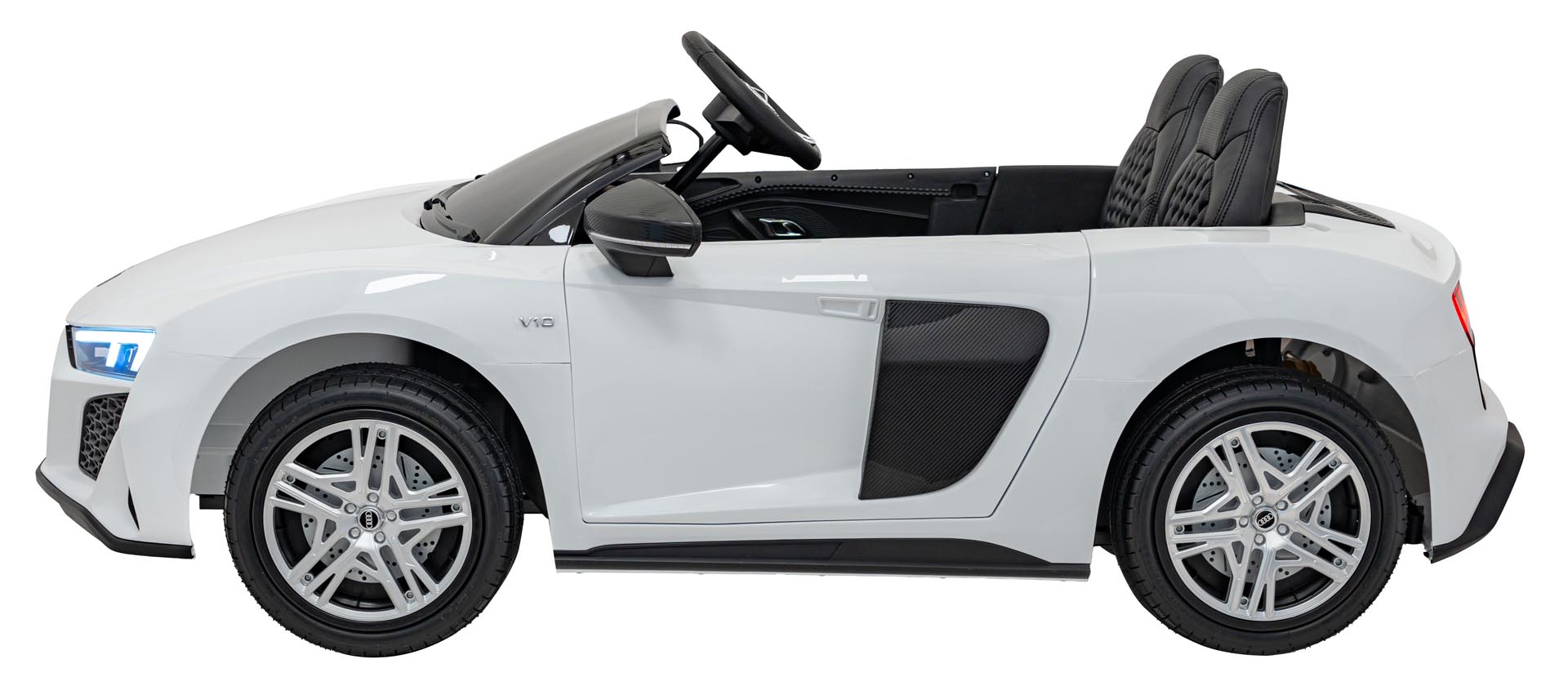 Masinuta electrica pentru copii 2 locuri cu sarcina pana la 100kg si viteza max 15km/h Audi R8 Spyder 24V (A3000) Alb - imagine 10