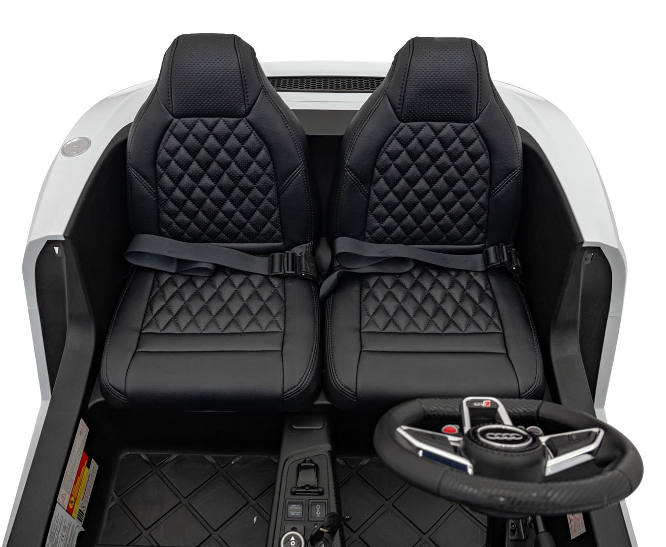 Masinuta electrica pentru copii 2 locuri cu sarcina pana la 100kg si viteza max 15km/h Audi R8 Spyder 24V (A3000) Alb - imagine 2