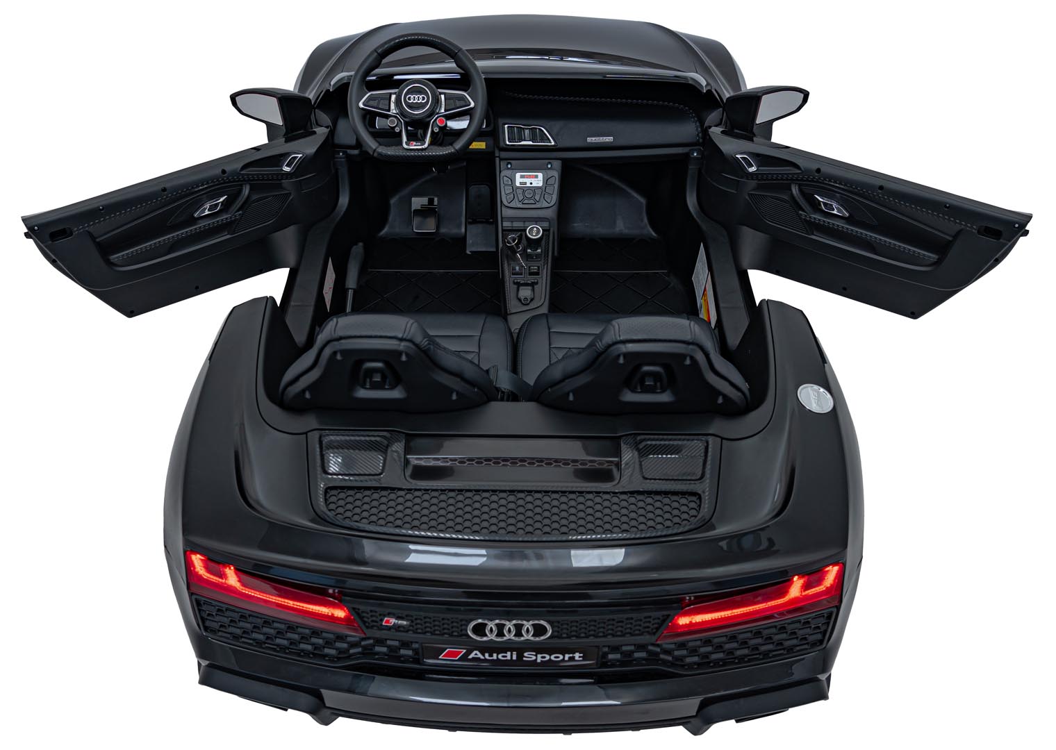 Masinuta electrica pentru copii 2 locuri cu sarcina pana la 100kg si viteza max 15km/h Audi R8 Spyder 24V (A3000) Negru - imagine 2