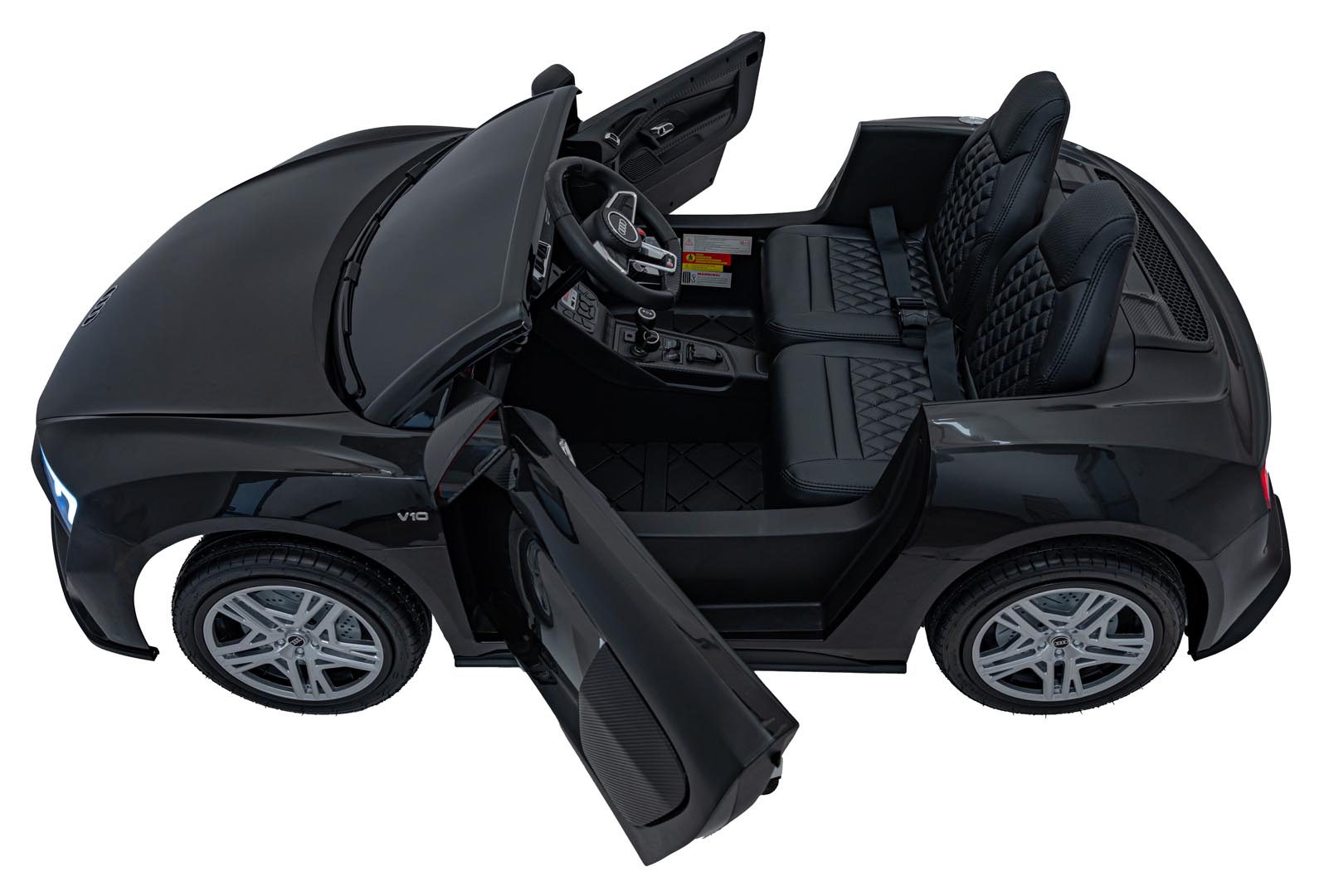Masinuta electrica pentru copii 2 locuri cu sarcina pana la 100kg si viteza max 15km/h Audi R8 Spyder 24V (A3000) Negru - imagine 7