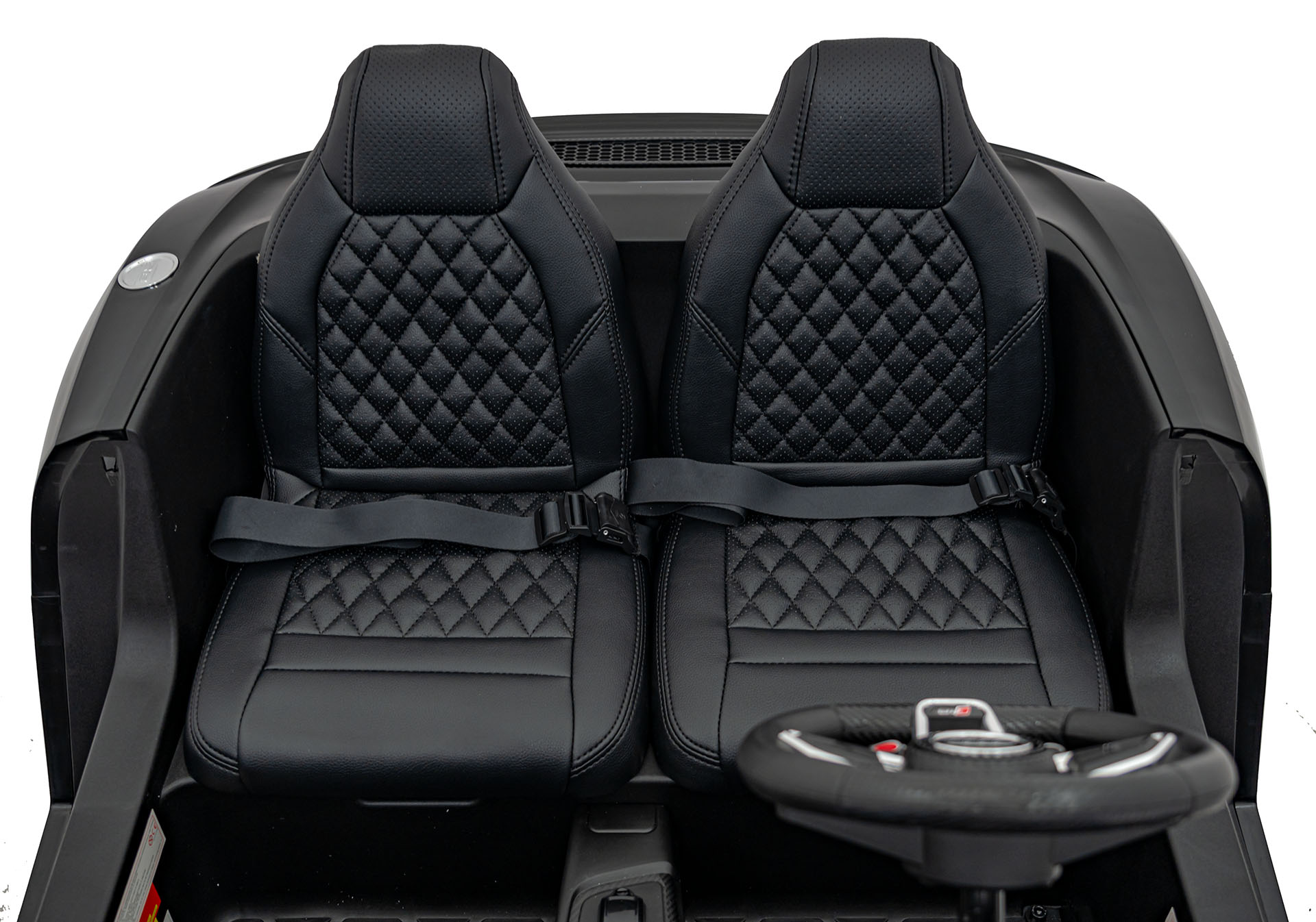 Masinuta electrica pentru copii 2 locuri cu sarcina pana la 100kg si viteza max 15km/h Audi R8 Spyder 24V (A3000) Negru - imagine 6