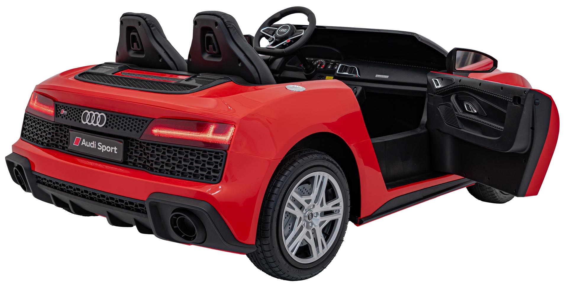 Masinuta electrica pentru copii 2 locuri cu sarcina pana la 100kg si viteza max 15km/h Audi R8 Spyder 24V (A3000) Rosu - imagine 11