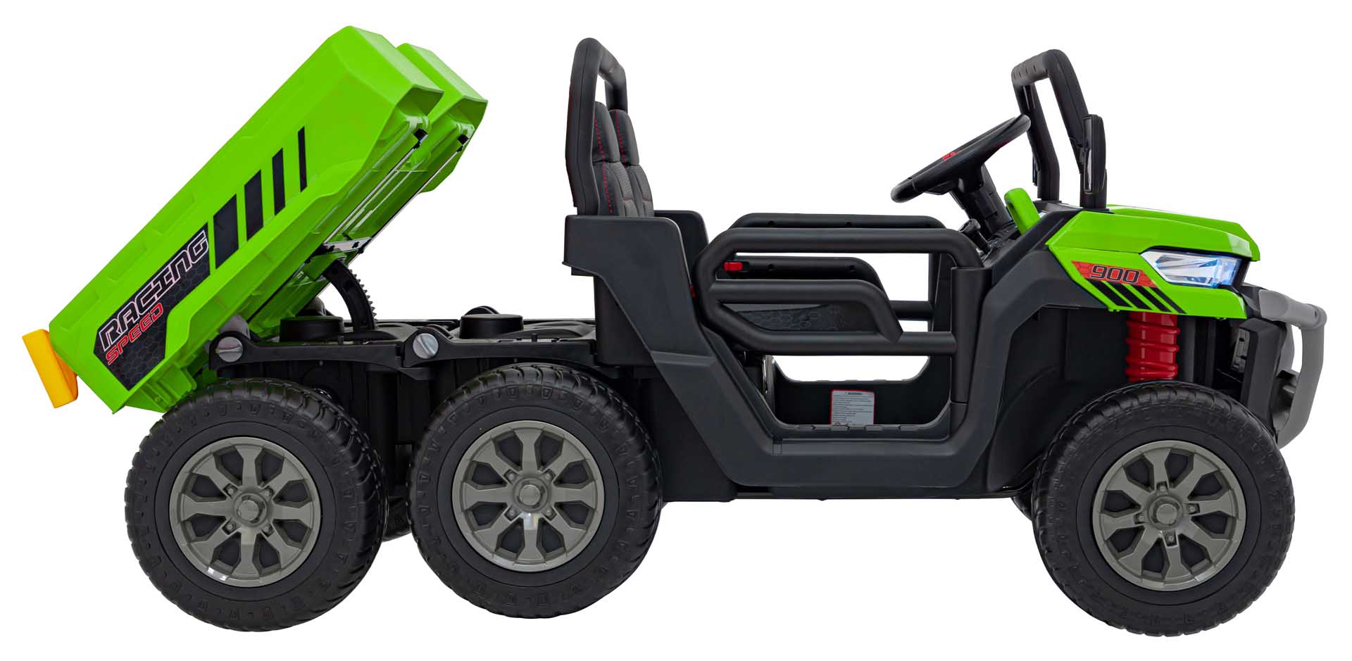 UTV eIectric pentru copii cu 2 locuri Farmer Truck 24V 400W 4x4, roti EVA, scaun piele, telecomanda parentala, basculanta electrica, Verde - imagine 2