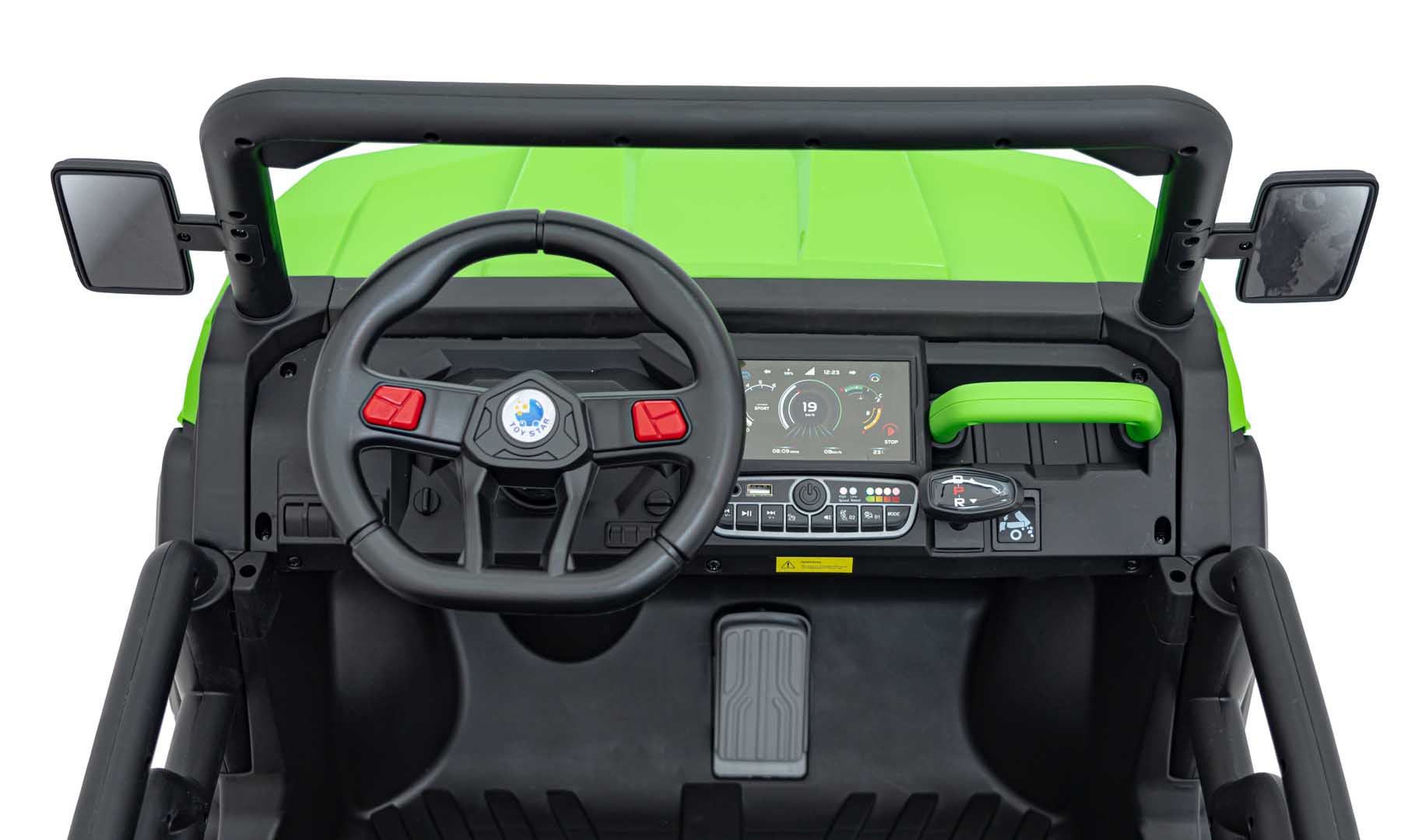 UTV eIectric pentru copii cu 2 locuri Farmer Truck 24V 400W 4x4, roti EVA, scaun piele, telecomanda parentala, basculanta electrica, Verde - imagine 4