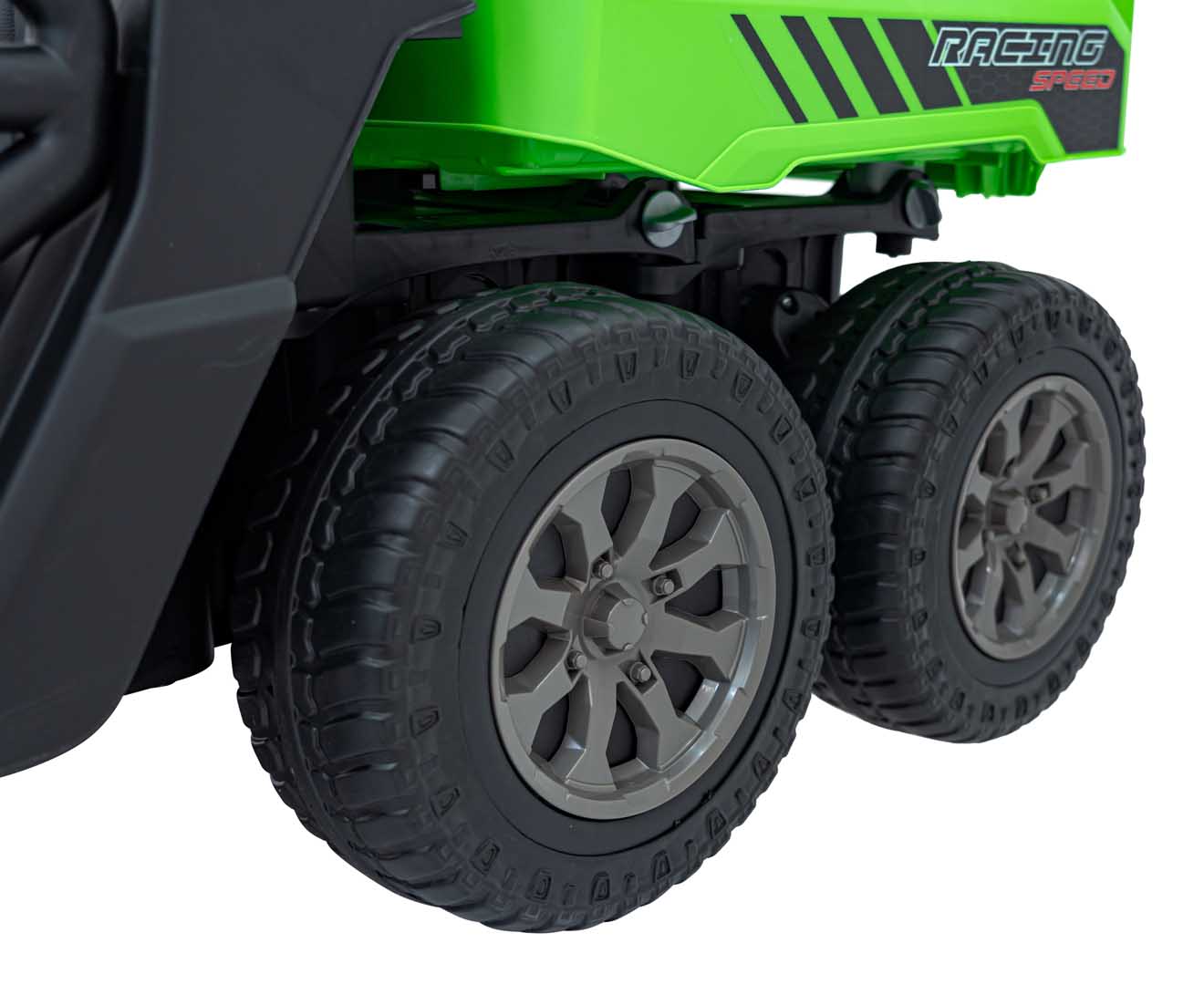UTV eIectric pentru copii cu 2 locuri Farmer Truck 24V 400W 4x4, roti EVA, scaun piele, telecomanda parentala, basculanta electrica, Verde - imagine 10