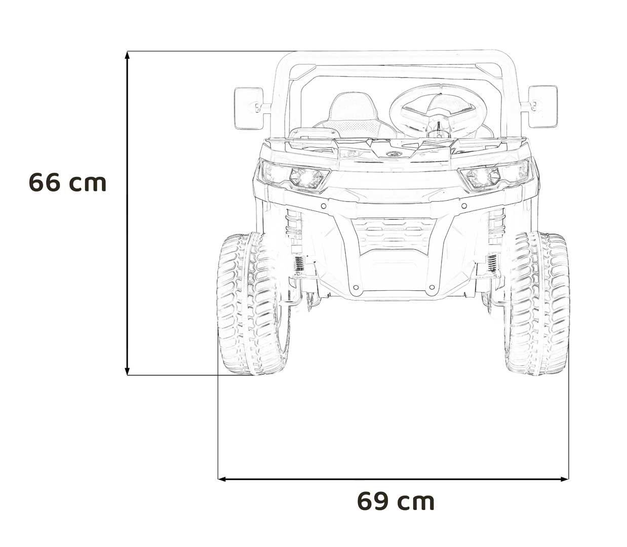 UTV eIectric pentru copii cu 2 locuri Farmer Truck SPEED XXL 900 24V 400W 4x4 (623B-24V) Alb - imagine 3